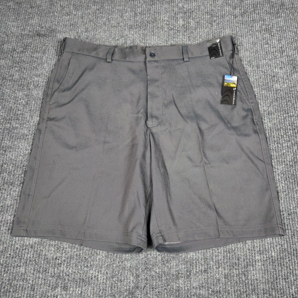 Pebble Beach Performance Golf Shorts Mens W40 Charcoal Gray Flat Front Stretch